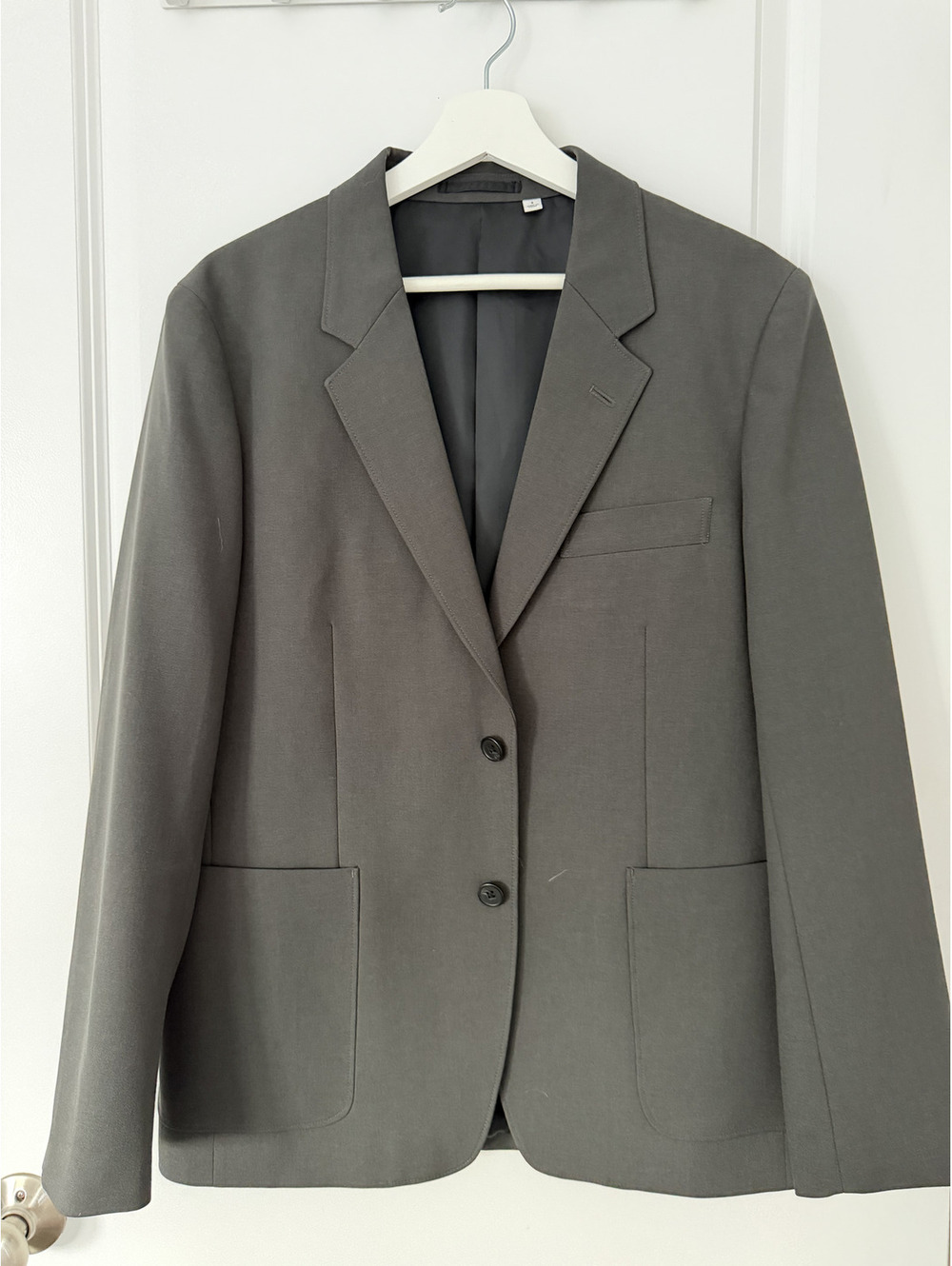 Uniqlo Men Grey Blazer, Size Small, Classic Fit